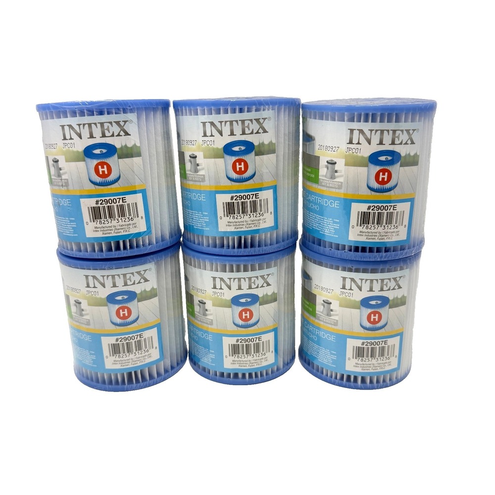 INTEX 29007E Type H Pool Filter Cartridges 6 Pack Easy Set C330 28601 28602 New